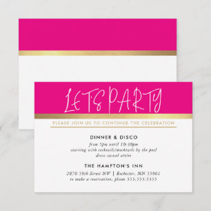 PARTY FIRANDE INFO ultratrendig rosa guld Inbjudningar