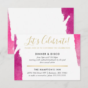 PARTY FIRANDE INSERT modern luxe giltighet rosa Inbjudningar