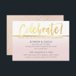 PARTY FIRANDE-kort, blek rosa av  faux guld Inbjudningar<br><div class="desc">med kat masard >> www.simplysweetPAPERIE.com <<< En enkel design för din OSA REPLY CARDS - för att matcha dina huvudinbjudningar. Kärlek, men jag skulle vilja se vissa förändringar - ett annat färg-system, produkt, tillsätt ett foto eller anpassat för ett annat tillfälle - ingen oro bara kontakta mig, KAT@SIMPLYSWEETPAPERIE.COM jag är...</div>
