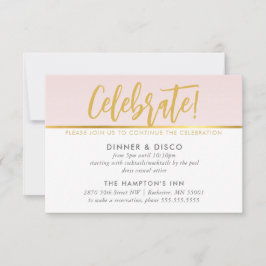 PARTY FIRANDE-kort blek rosa guld polka dots vid  Inbjudningar