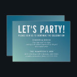 PARTY FIRANDE-kort - modern blå mint-gradient Inbjudningar<br><div class="desc">med kat massard >> www.simplysweetPAPERIE.com <<< En enkel design för dina PARTY-CARDS - för att matcha dina huvudinbjudningar. Kärlek, men jag skulle vilja se vissa förändringar - ett annat färg-system, produkt, tillsätt ett foto eller anpassat för ett annat tillfälle - ingen oro bara kontakta mig, KAT@SIMPLYSWEETPAPERIE.COM jag är lycklig för...</div>