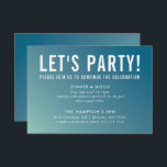 PARTY FIRANDE-kort - modern blå mint-gradient Inbjudningar<br><div class="desc">med kat massard >> www.simplysweetPAPERIE.com <<< En enkel design för dina PARTY-CARDS - för att matcha dina huvudinbjudningar. Kärlek, men jag skulle vilja se vissa förändringar - ett annat färg-system, produkt, tillsätt ett foto eller anpassat för ett annat tillfälle - ingen oro bara kontakta mig, KAT@SIMPLYSWEETPAPERIE.COM jag är lycklig för...</div>