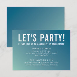 PARTY FIRANDE-kort - modern blå mint-gradient Inbjudningar