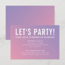 PARTY FIRANDE-kort, modern lila rosa gradient