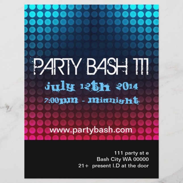 Party Flyer-inbjudan Reklamblad (Framsidan)