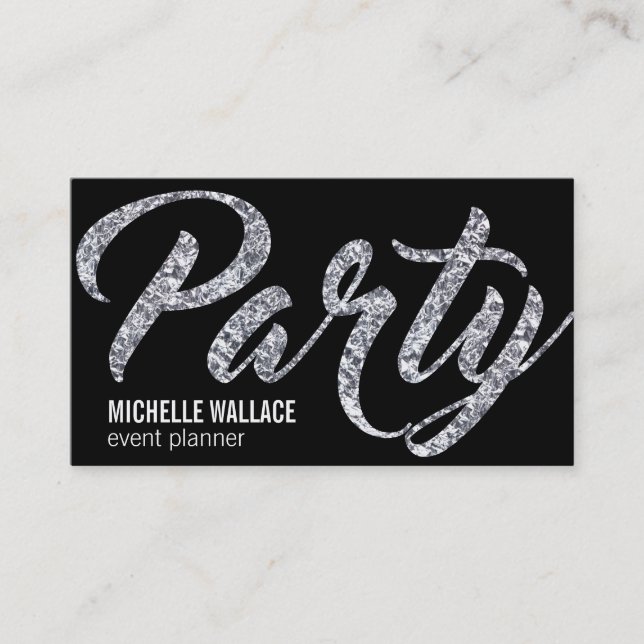 Party | Foil Script Visitkort (Framsida)