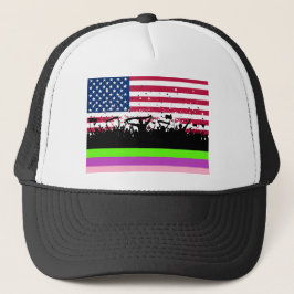party-folkmassan på amerikan keps