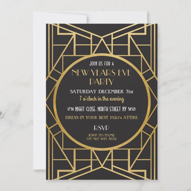 party för 20-talart décoGatsby underbart Inbjudningar (Framsida)