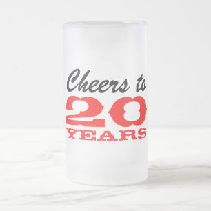 Party för årsdag för anställdgillandemugg 20 frostat ölglas