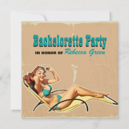 party för bachelorette för glamourbassängbaddräkt inbjudningar