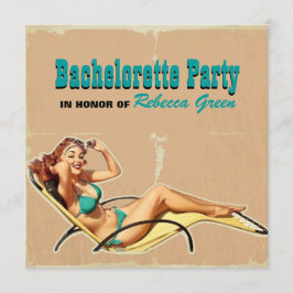 party för bachelorette för glamourbassängbaddräkt inbjudningar