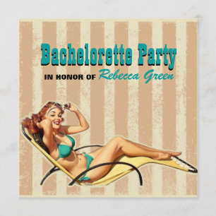 party för bachelorette för glamourbassängbaddräkt inbjudningar
