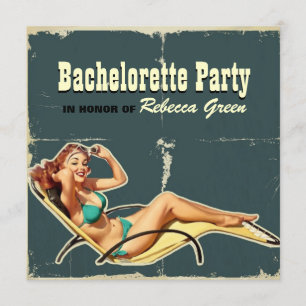 party för bachelorette för glamourbassängbaddräkt inbjudningar