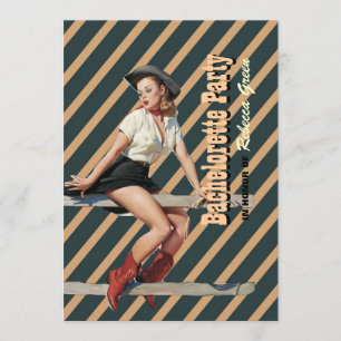 party för bachelorette för retro randcowgirl inbjudningar