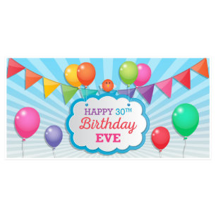 Party för baner för färgballongfödelsedag