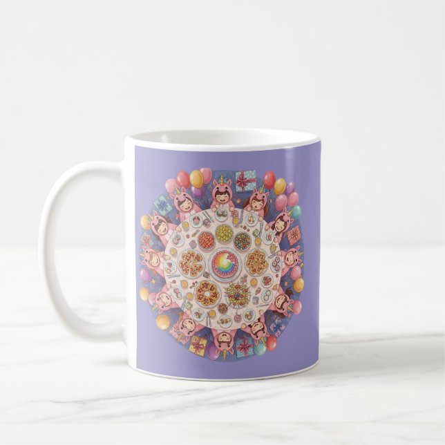 Party för barn med Unicorn-tema Kaffemugg (Vänster)