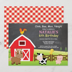 Party för Barnyard för inbjudan för svart