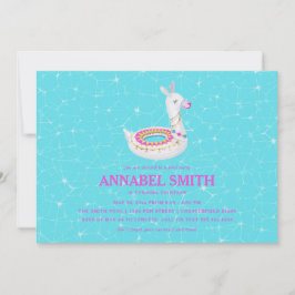 Party för bassäng för Llamaflötefödelsedag Inbjudningar