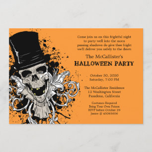 Party för dräkt för skalle för Halloween Inbjudningar
