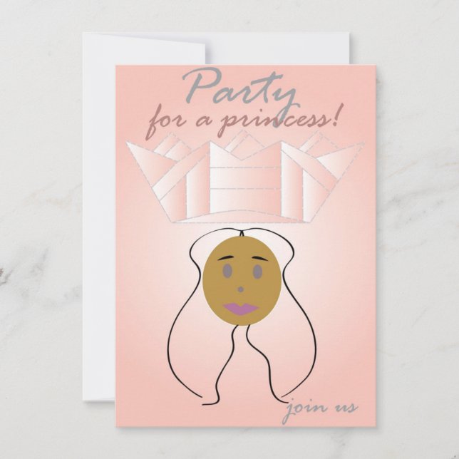 Party för en prinsessa inbjudningar (Framsida)