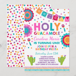 Party för Guacamole för Fiestafödelsedaginbjudan Inbjudningar