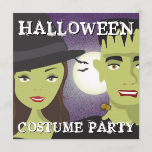 Party för häxa- & monstervuxenHalloween dräkt Inbjudningar