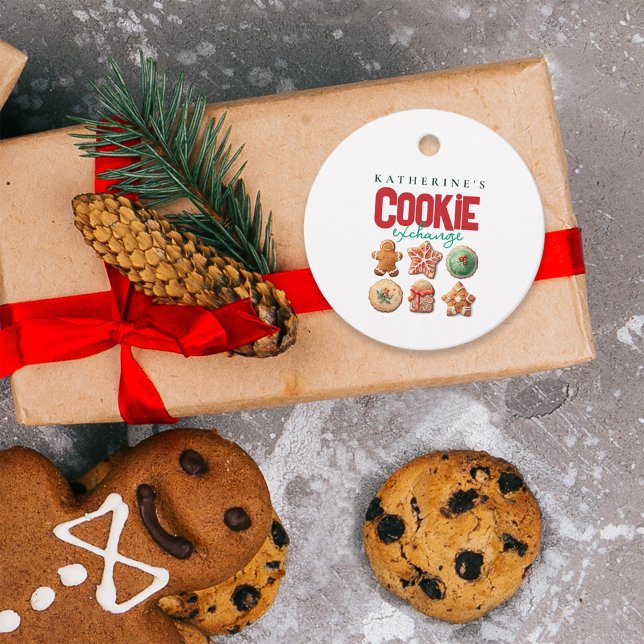 Party för Helgdag Red Grönt Cookie Exchange Gåvor Etiketter (Skapare uppladdad)