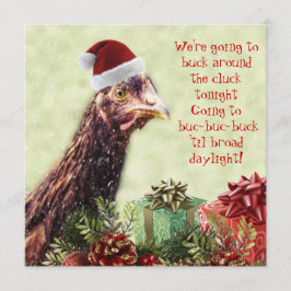 Party för hönseriSanta fegt jul Inbjudningar