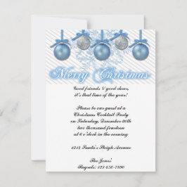 Party för jul för blått- och inbjudningar