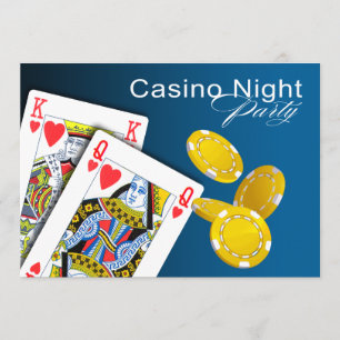 Party för kasinonattLas Vegas poker - blått Inbjudningar