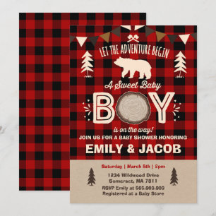 Party för Lumberjack för Lumberjackbaby Inbjudningar