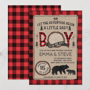 Party för Lumberjack för Lumberjackbaby Inbjudningar