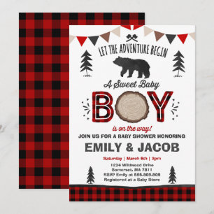 Party för Lumberjack för Lumberjackbaby Inbjudningar