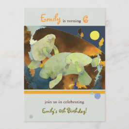 Party för Manateefamiljbarns födelsedag Inbjudningar