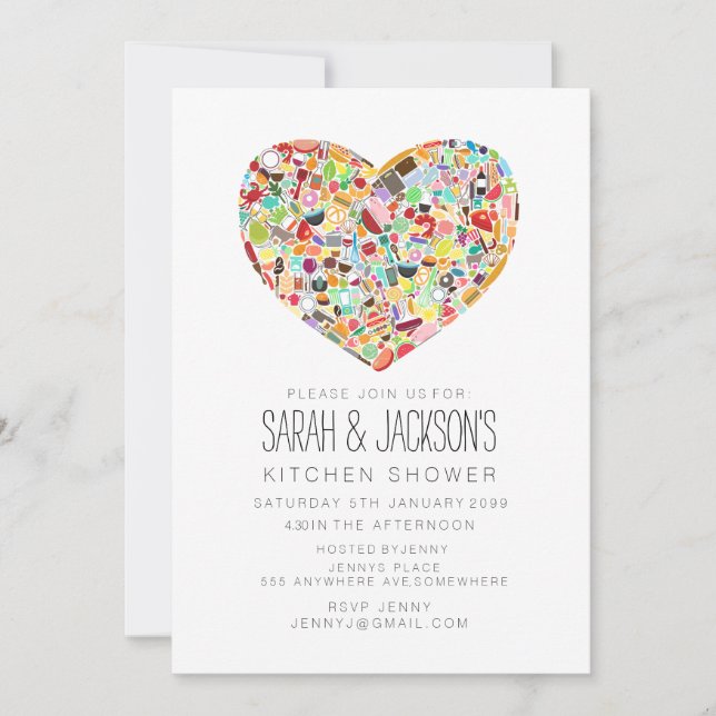 Party för möhippa för Tea för Foodies hjärtakök Inbjudningar (Framsida)