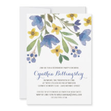 Party för pension för blåttvattenfärgblommor |