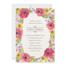 Party för pension för vattenfärgkran | blom-