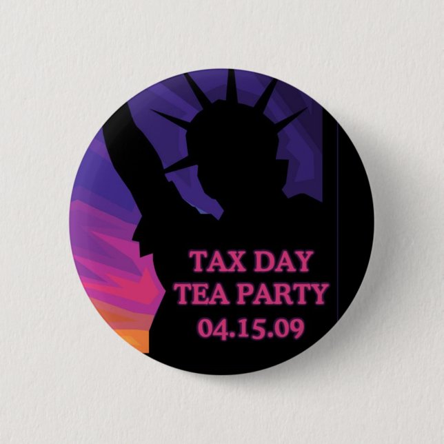 Party för skattdagTea - frihetsgudinnan Knapp (Framsida)