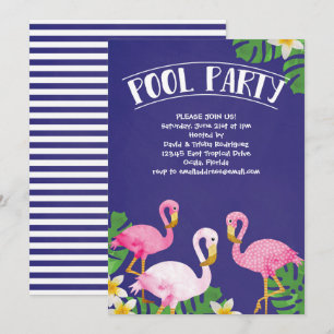 Party för sommarFlamingobassäng Inbjudningar