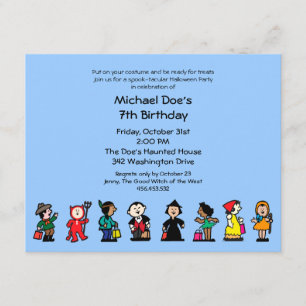 Party för Spooktacular Halloween födelsedagdräkt Inbjudningar