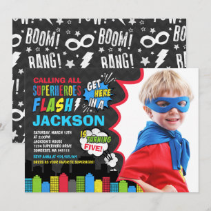 Party för Superhero för Inbjudningar