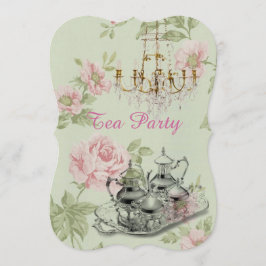 party för tea för paris blom- vårmöhippa inbjudningar