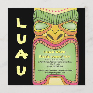 Party för Tiki Luau hawaianskt tropiskt temastrand Inbjudningar