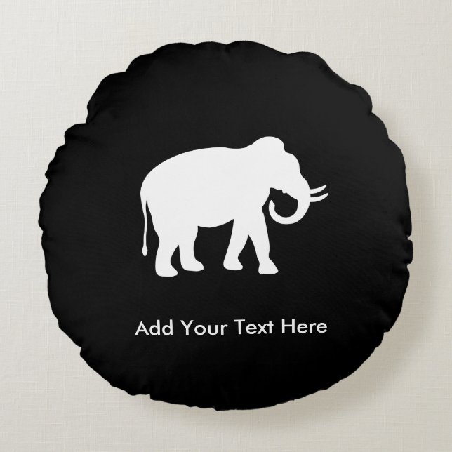 Party för utbyte för vitelefantgåva rund kudde (Framsidan)
