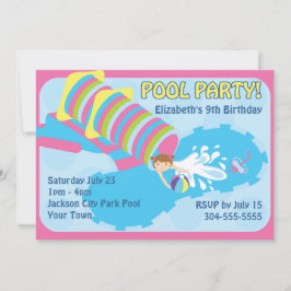 Party för vattenglidbanabassäng inbjudningar