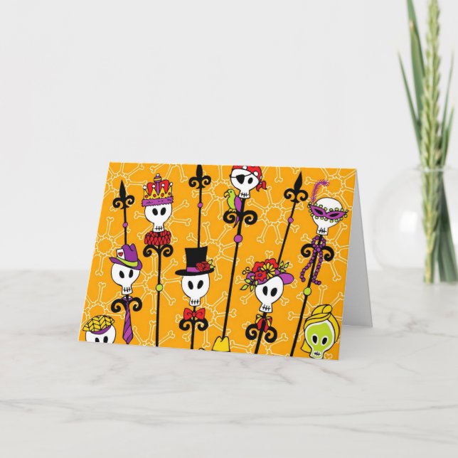 PARTY FÖR VOODOOSKALLEMARDI GRAS KORT (Framsida)