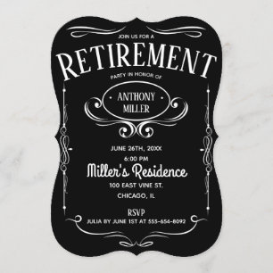 Party för Whiskeyetikettpension Inbjudningar