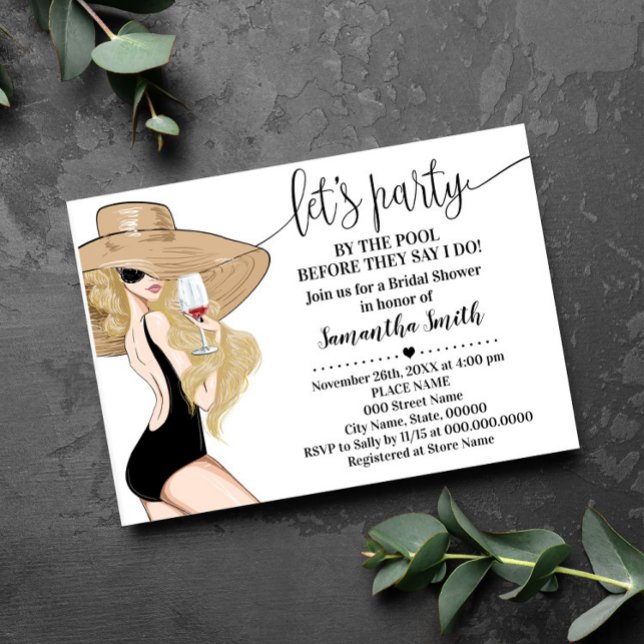 Party före Bassäng före jag gör Möhippa Inbjudningar (Skapare uppladdad)