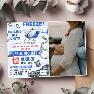 Party Foto för polisens babybarn Inbjudningar