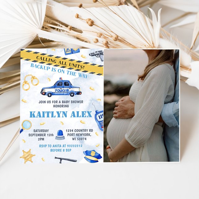 Party Foto för polisens babybarn Inbjudningar (Skapare uppladdad)